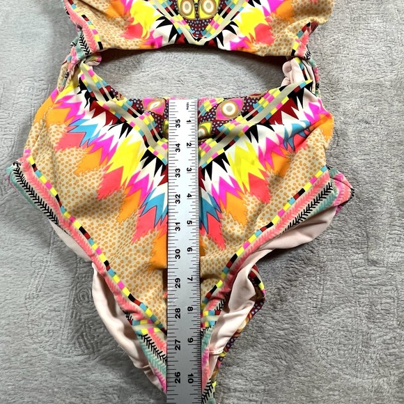 Mara Hoffman Swim Rising Palm Cutout‎ One-piece Swimsuit Blue Womens XSmall - Picture 3 of 8